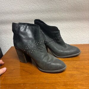 Lucky Brand Charcoal Studded Ankle Boots